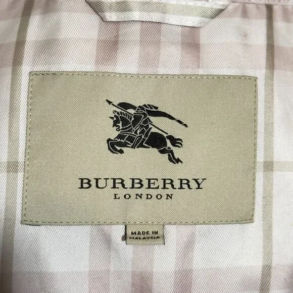 Burberry | Pink Tartan Rain Slicker Poncho folds into carry bag - Picture 14 of 16